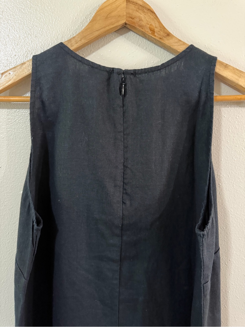 Garnet Hill | NWT Linen Black Fringeβ Hem Dress, size 10 - Picture 9 of 12